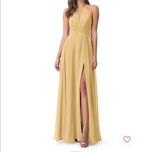 Gold Evalleen Azazie dress